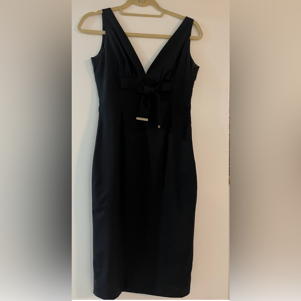 Gucci Black V-Neck Dress with Front Gucci logo Hardware